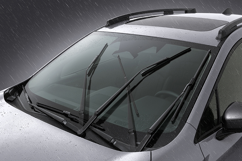 Intervalindstillingen for forrudens visker vises i Subaru – justerbar via armen ved rattet.