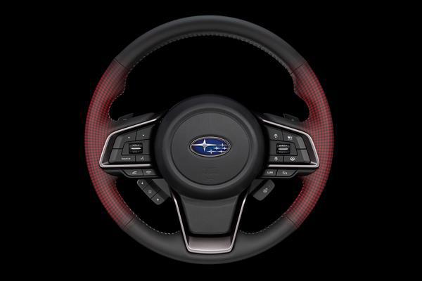 Illustration, der viser aktive varmetråde i Subarus rat.