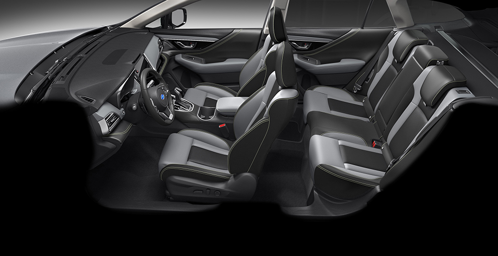 Subaru Outback Field med slidstærkt, vandafvisende StarTex-betræk på sæderne.