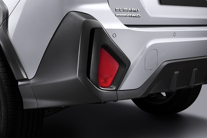 Nærbillede af den bageste kofanger på Subaru Crosstrek.
