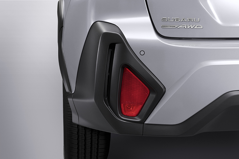 Nærbillede af det bageste tågelys på Subaru Crosstrek.